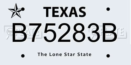 B75283B Texas License Plate