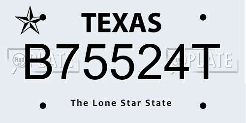B75524T Texas License Plate