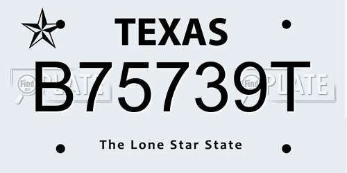 B75739T Texas License Plate