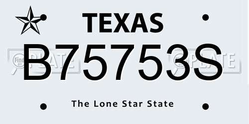 B75753S Texas License Plate