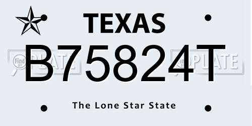 B75824T Texas License Plate
