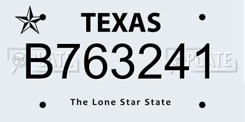 B763241 Texas License Plate