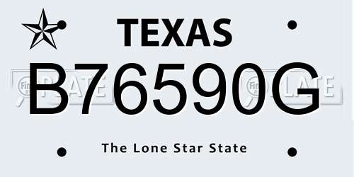 B76590G Texas License Plate