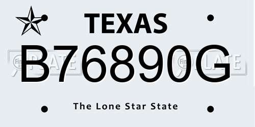 B76890G Texas License Plate