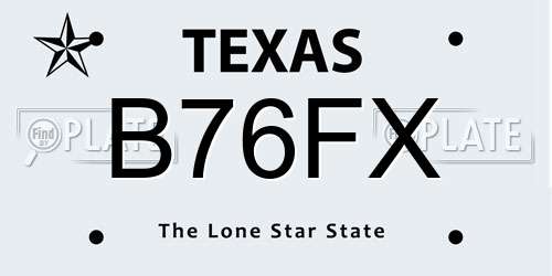 B76FX Texas License Plate