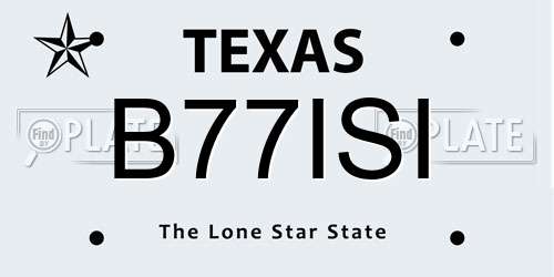 B77ISI Texas License Plate