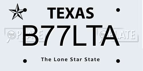 B77LTA Texas License Plate