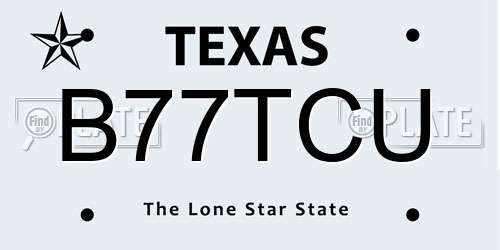 B77TCU Texas License Plate