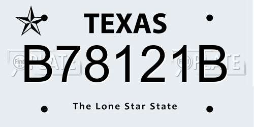 B78121B Texas License Plate