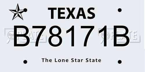 B78171B Texas License Plate