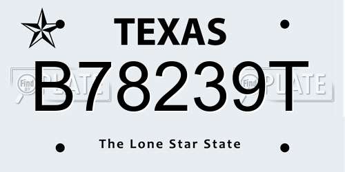 B78239T Texas License Plate