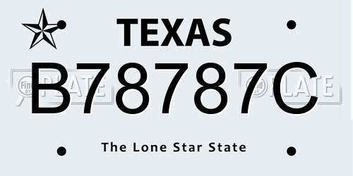 B78787C Texas License Plate