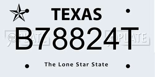 B78824T Texas License Plate