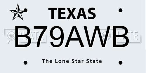 B79AWB Texas License Plate