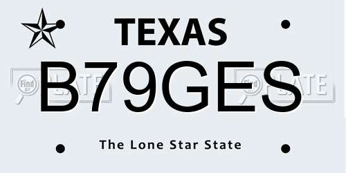B79GES Texas License Plate