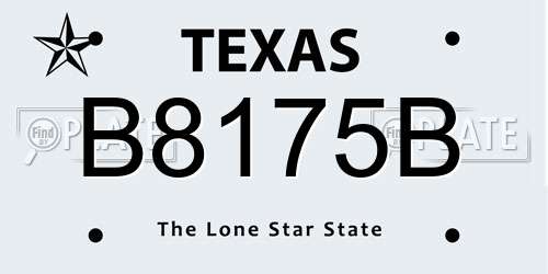 B8175B Texas License Plate