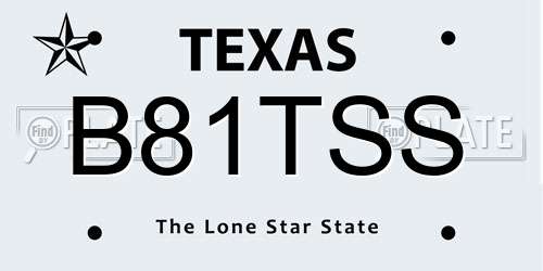 B81TSS Texas License Plate