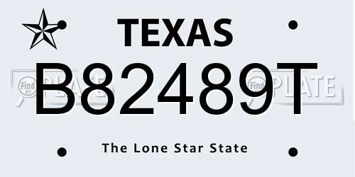 B82489T Texas License Plate