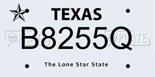 B8255Q Texas License Plate