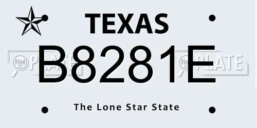 B8281E Texas License Plate