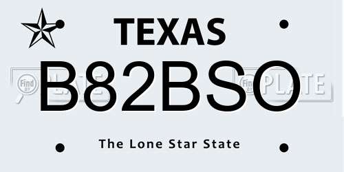 B82BSO Texas License Plate