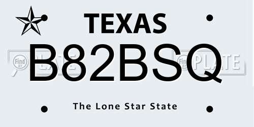 B82BSQ Texas License Plate