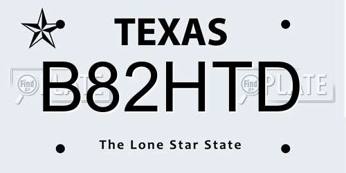 B82HTD Texas License Plate