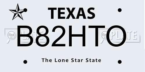 B82HTO Texas License Plate
