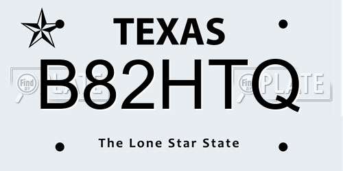 B82HTQ Texas License Plate
