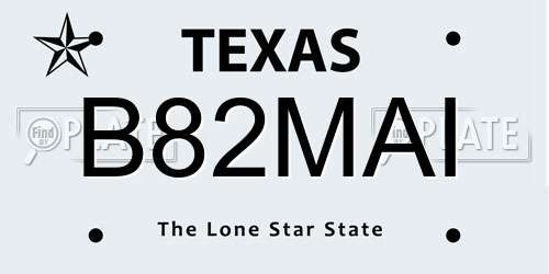 B82MAI Texas License Plate