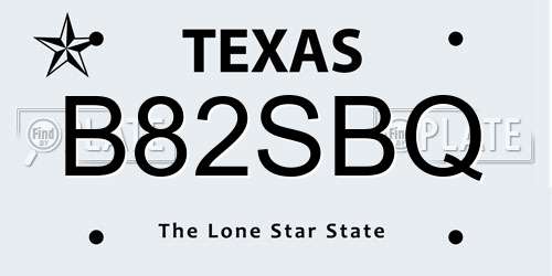 B82SBQ Texas License Plate