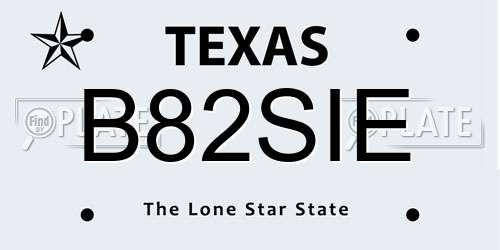 B82SIE Texas License Plate