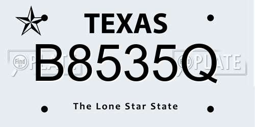 B8535Q Texas License Plate