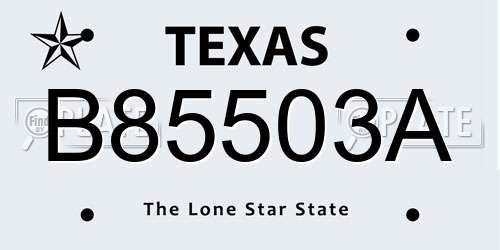 B85503A Texas License Plate