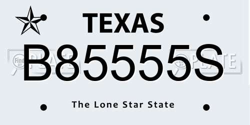 B85555S Texas License Plate