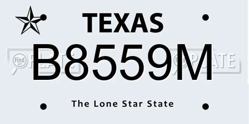 B8559M Texas License Plate