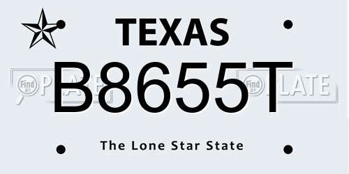 B8655T Texas License Plate