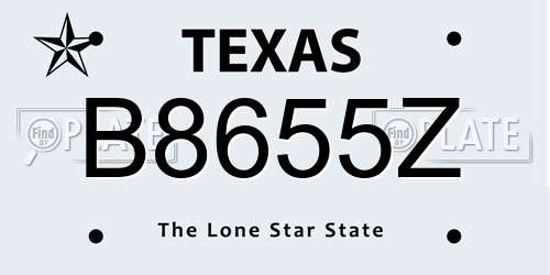 B8655Z Texas License Plate