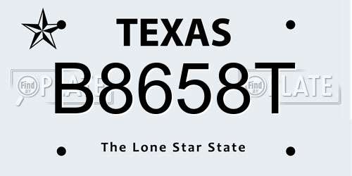 B8658T Texas License Plate