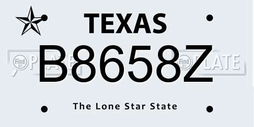 B8658Z Texas License Plate
