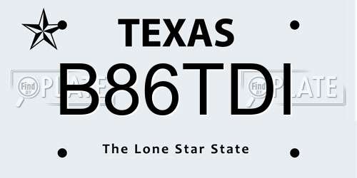 B86TDI Texas License Plate