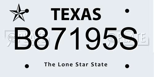 B87195S Texas License Plate