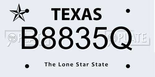 B8835Q Texas License Plate