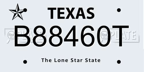 B88460T Texas License Plate