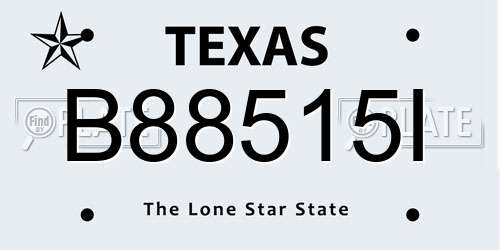 B88515I Texas License Plate