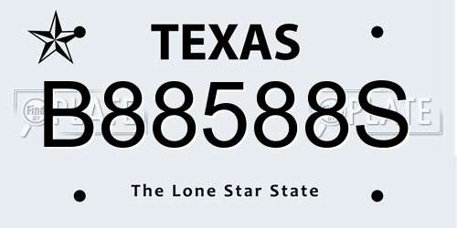 B88588S Texas License Plate