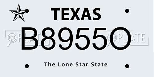 B8955O Texas License Plate