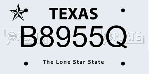 B8955Q Texas License Plate