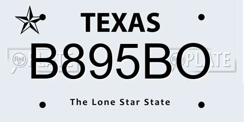 B895BO Texas License Plate