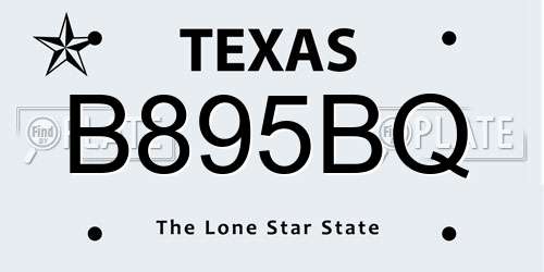 B895BQ Texas License Plate
